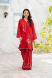 NF-6829 Red Cotton Sitiched 2Pc