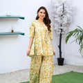NF-6645 Pista Gold Print 2pc Stitched Dress