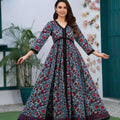 NF-5460 Blue Red Printed Stitched Frock