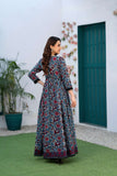 NF-5460 Blue Red Printed Stitched Frock