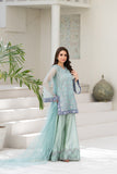 NF-06460 Ferozi Organza Sitiched 3Pc Suit