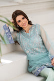 NF-06460 Ferozi Organza Sitiched 3Pc Suit
