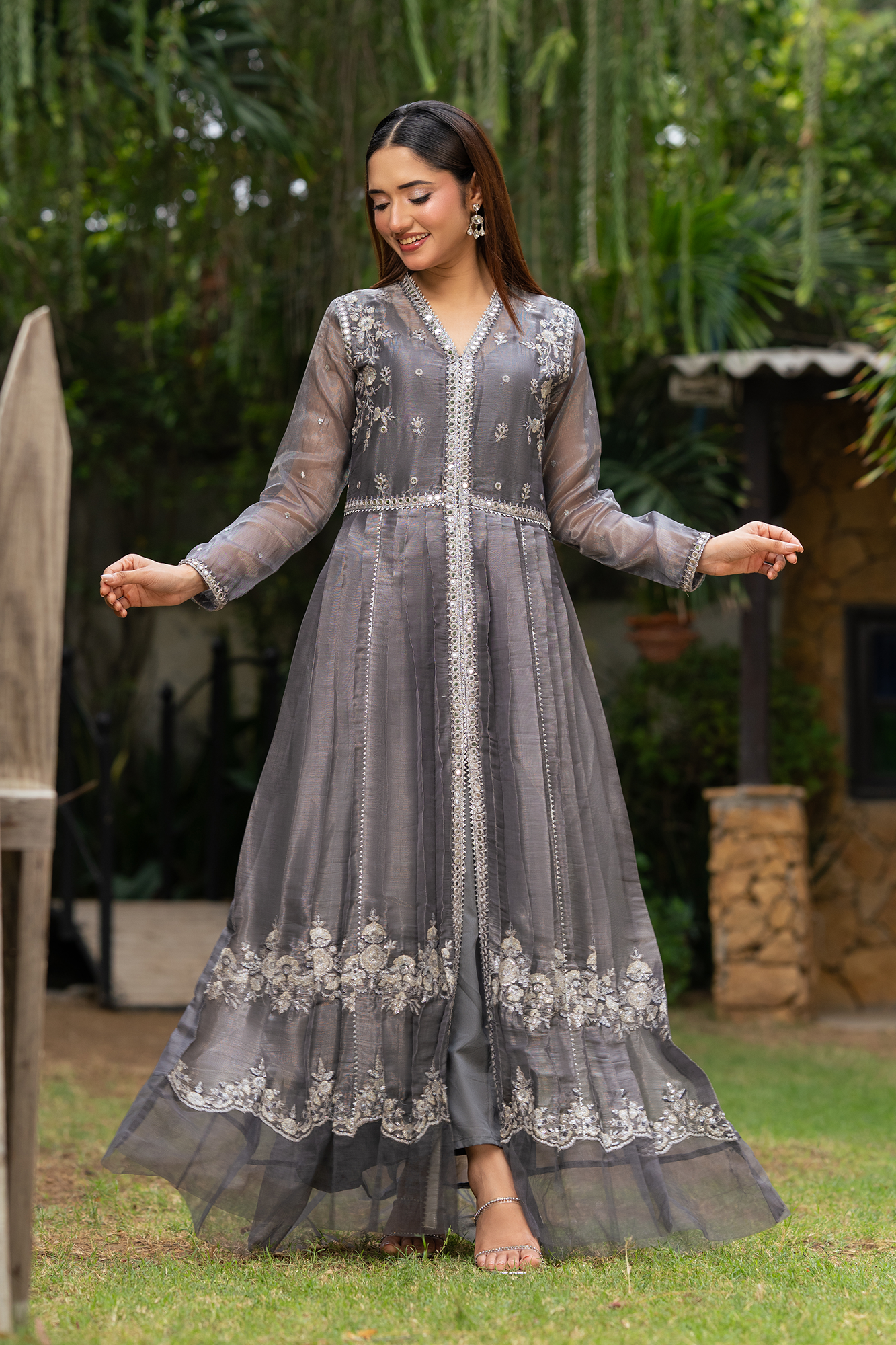 NF-6855 Grey Maisori Frock