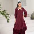 NF-6720 Maroon Silk Stitched 2PC
