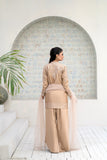 NF-6647 Beige Silk 2pc Stitched Dress