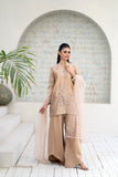 NF-6647 Beige Silk 2pc Stitched Dress