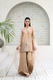 NF-6647 Beige Silk 2pc Stitched Dress