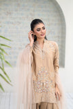 NF-6647 Beige Silk 2pc Stitched Dress