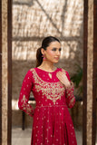 NF-6714 Shocking Pink Jaquard Stitched Frock
