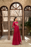 NF-6714 Shocking Pink Jaquard Stitched Frock