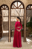 NF-6714 Shocking Pink Jaquard Stitched Frock
