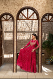 NF-6714 Shocking Pink Jaquard Stitched Frock