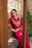 NF-6714 Shocking Pink Jaquard Stitched Frock