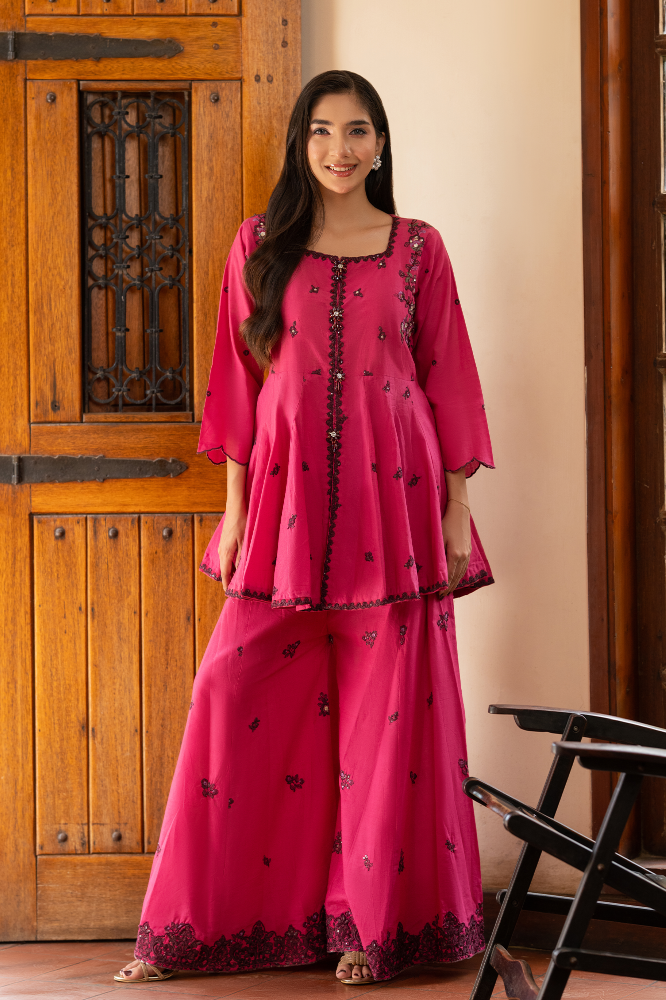 NF-6689 -Shocking Pink Cotton 2PC