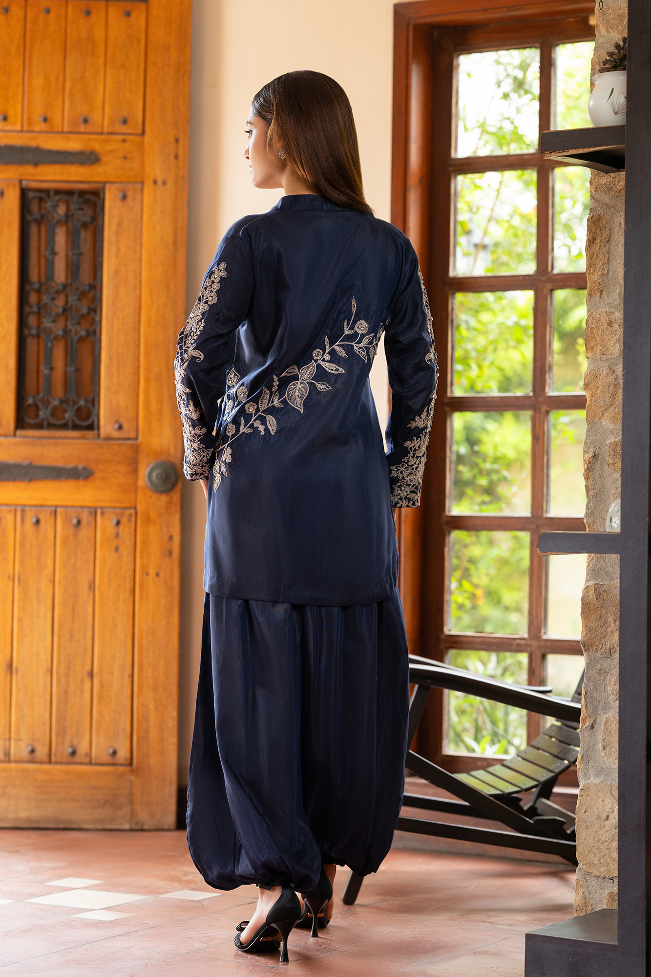 NF-6755 - Blue RawSilk Stitched 2PC