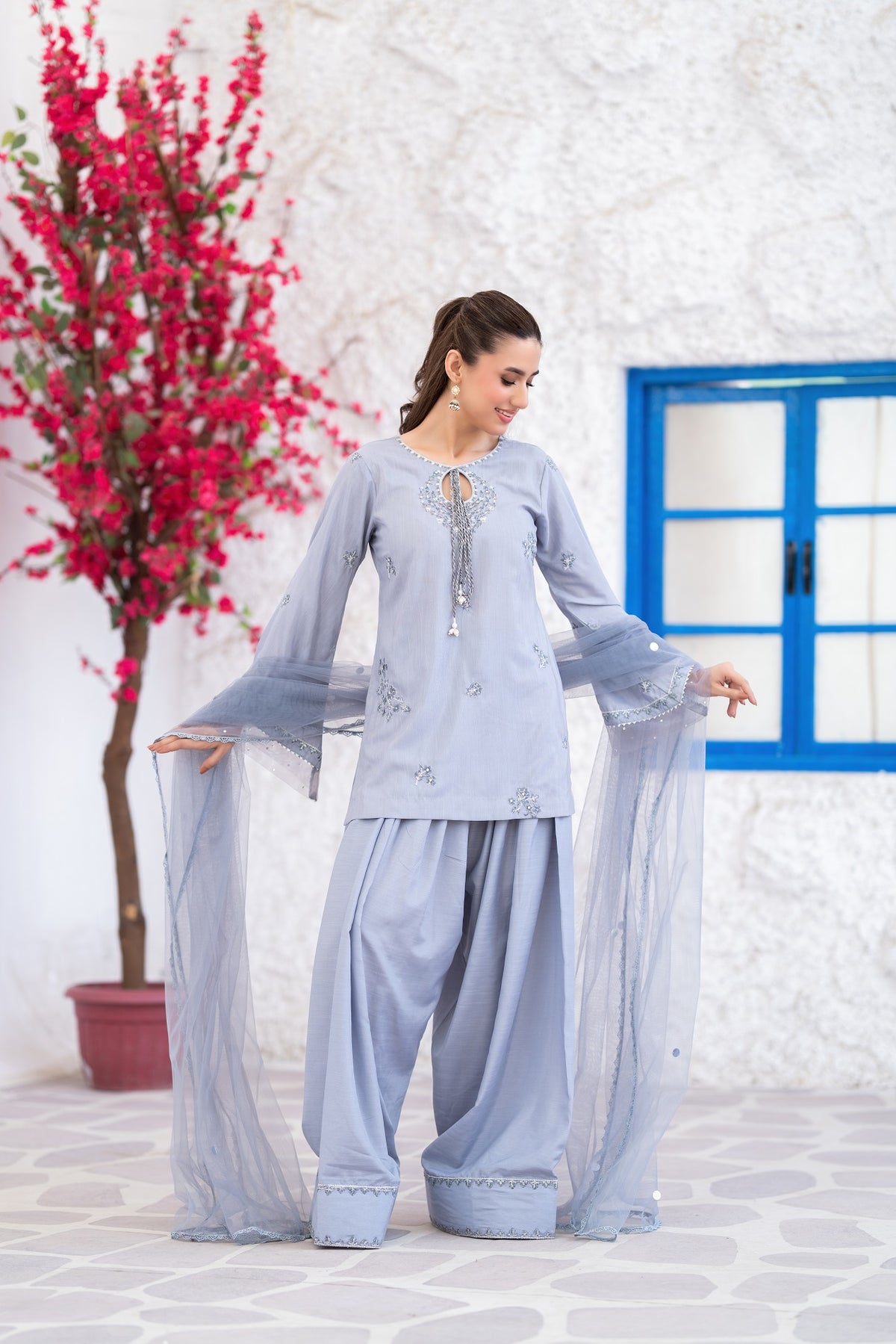 NF-6722 Silver Grey Stitched 2PCS