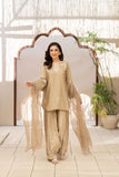 NF-6713 Beige Silk Stitched 2Pc Suit