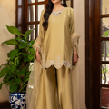 NF-6861 - Golden Dull Silk Stitched 2PC