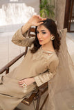 NF-6713 Beige Silk Stitched 2Pc Suit