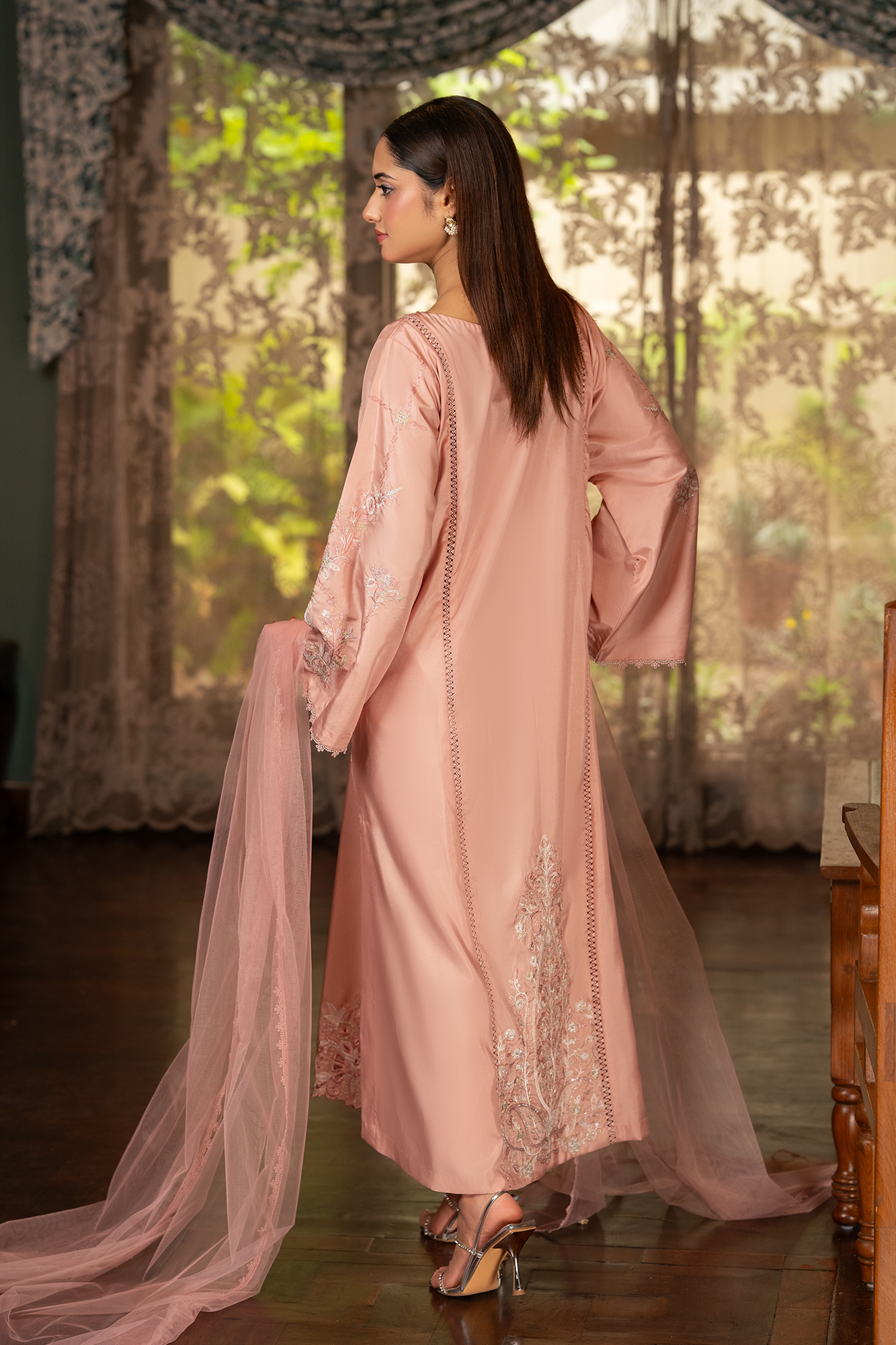 NF-6696 -Tea Pink Stitched 2PC