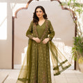 NF-65400 Olive Jacquard Coat With Inner