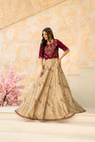 NF-6641 Mahroon Beige  Lehnga Choli