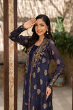 NF-6458 Navy Blue Jacquard Stitched Dress