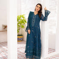 NF-6304 Blue Chiffon Stitched 3pc Suit