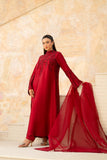 NF-6718 Maroon Shamoos Silk Stitched 2PC