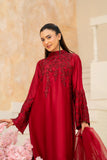 NF-6718 Maroon Shamoos Silk Stitched 2PC