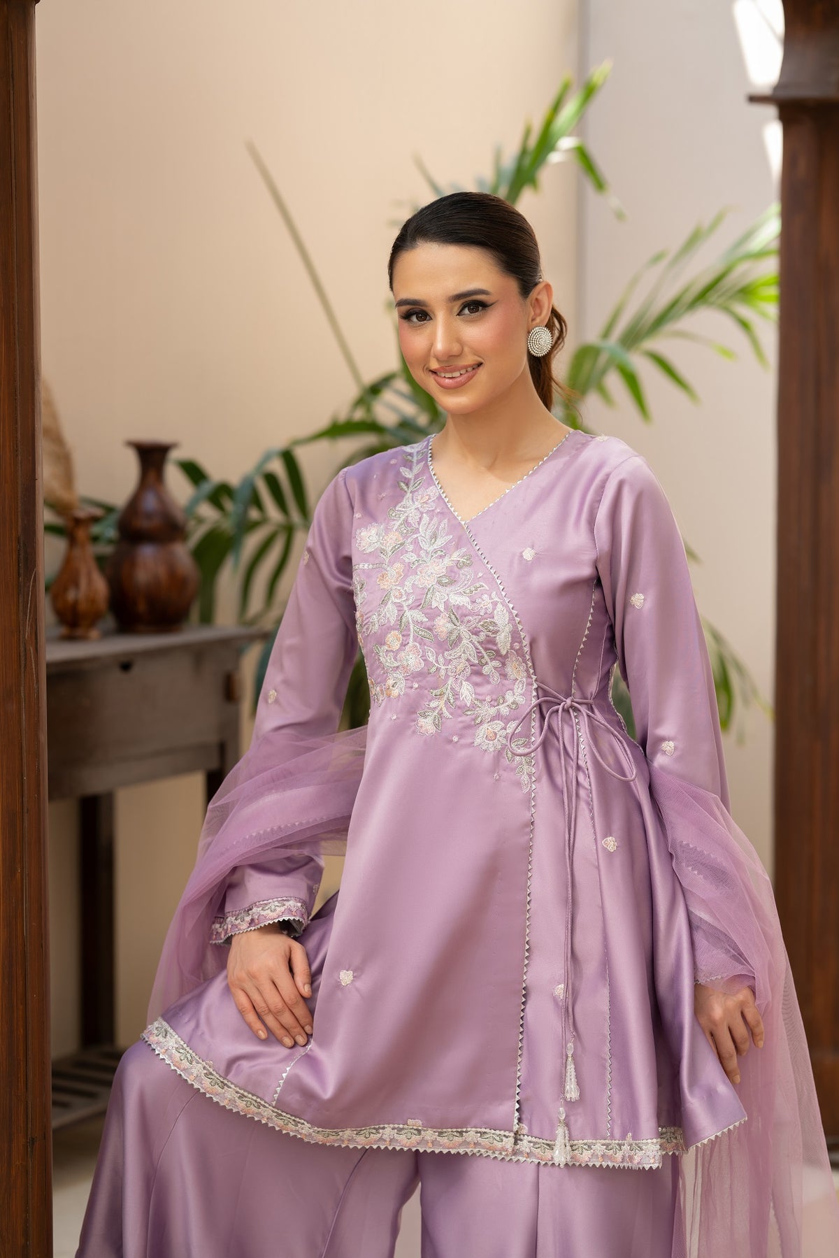 NF-6812 Lailac Silk 2pc Stitched Dress