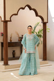 NF-6806 Ferozi Jacquard Shirt & Gharara 2Pc