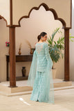 NF-6806 Ferozi Jacquard Shirt & Gharara 2Pc