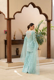 NF-6806 Ferozi Jacquard Shirt & Gharara 2Pc