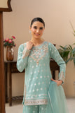 NF-6806 Ferozi Jacquard Shirt & Gharara 2Pc