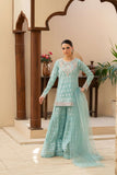 NF-6806 Ferozi Jacquard Shirt & Gharara 2Pc