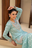 NF-6806 Ferozi Jacquard Shirt & Gharara 2Pc