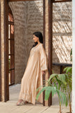 NF-6636 Beige Shamos Silk 2pc Stitched Dress