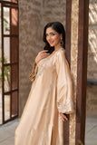 NF-6636 Beige Shamos Silk 2pc Stitched Dress