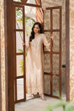 NF-6636 Beige Shamos Silk 2pc Stitched Dress