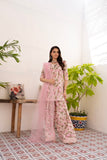 NF-383 Pink Floral Farshi Stitched 2pc Suit