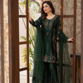 NF-6565 Botle Green Silk 2pc Stitched Dress