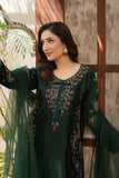 NF-6565 Botle Green Silk 2pc Stitched Dress