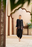 NF-6809 Black Silk 2PC Stitched Dress