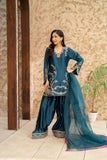 NF-6461 Teal Green Silk 2pc Stitched Dress