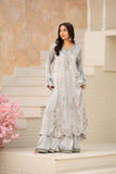 NF-6567 Silver Grey Dull Silk 2Pc Stitched Dress