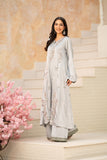 NF-6567 Silver Grey Dull Silk 2Pc Stitched Dress