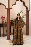 NF-6816 Brown Black Print Stitched Frock