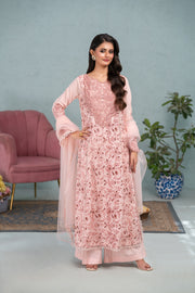 NF-6324 Peach Cotton Stitched 2pc Suit