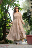 NF-6281 Beige jacquard Stitched Frock